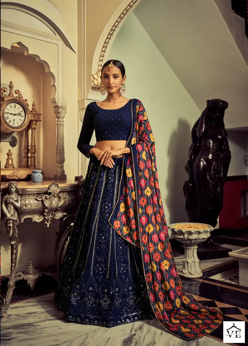 Arya Poshak Vol 5 Georgette Wholesale Lehenga Choli Catalog — Wholesale Lehenga, MPA wholesale from Surat - Gallery Image 6