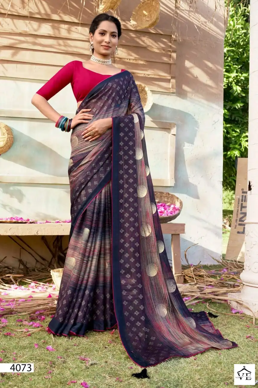 5D Designer Pragya Pc Moss Chiffon Wholesale Saree Catalog — Wholesale Sarees, MPA wholesale from Surat - Gallery Image 6