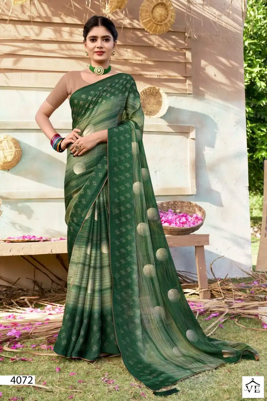 5D Designer Pragya Pc Moss Chiffon Wholesale Saree Catalog — Wholesale Sarees, MPA wholesale from Surat - Gallery Image 7