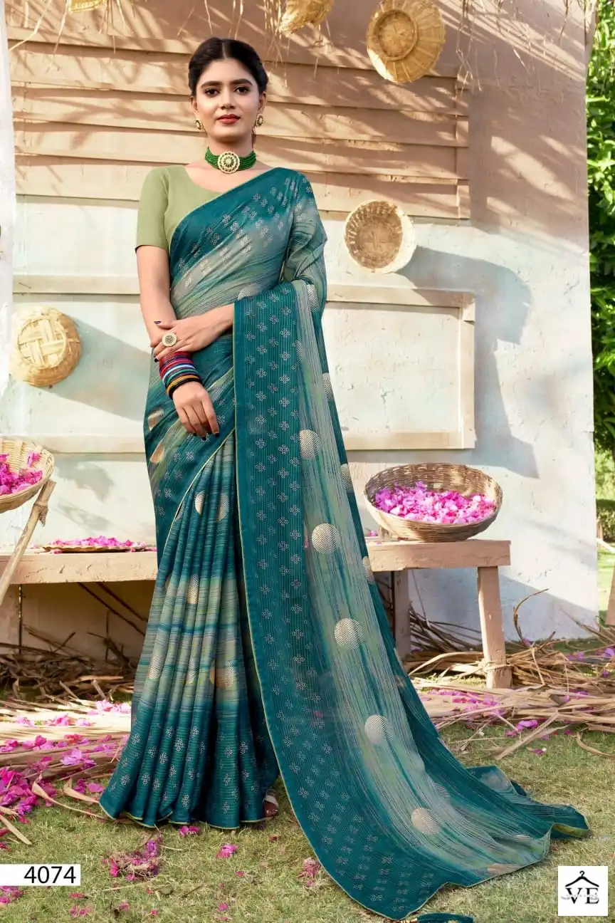 5D Designer Pragya Pc Moss Chiffon Wholesale Saree Catalog — Wholesale Sarees, MPA wholesale from Surat - Gallery Image 8