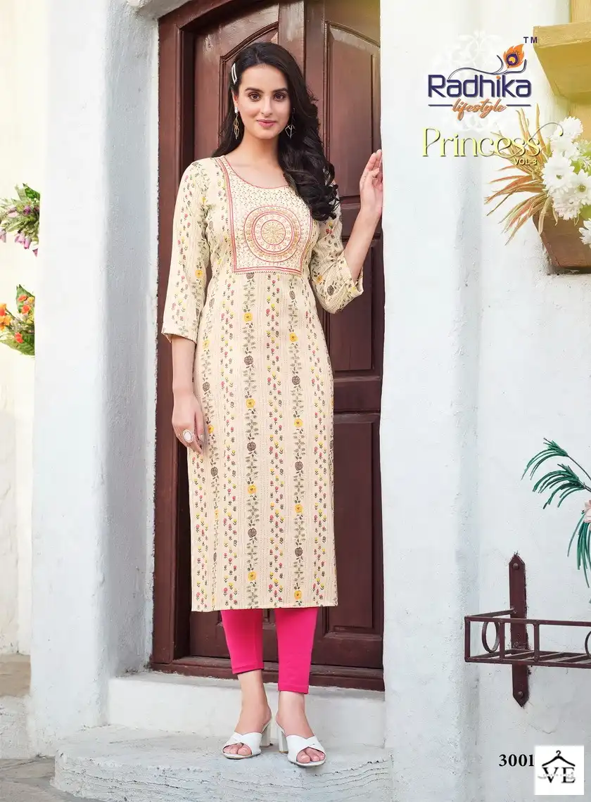 Radhika Princess Vol 3 Rayon Wholesale Kurti Catalog — Wholesale Kurtis, MPA wholesale from Surat - Gallery Image 6