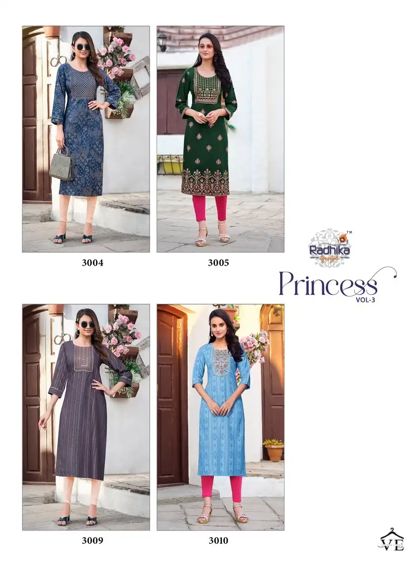Radhika Princess Vol 3 Rayon Wholesale Kurti Catalog — Wholesale Kurtis, MPA wholesale from Surat — view 12
