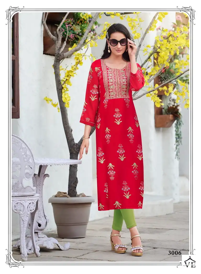 Radhika Princess Vol 3 Rayon Wholesale Kurti Catalog — Wholesale Kurtis, MPA wholesale from Surat - Gallery Image 10