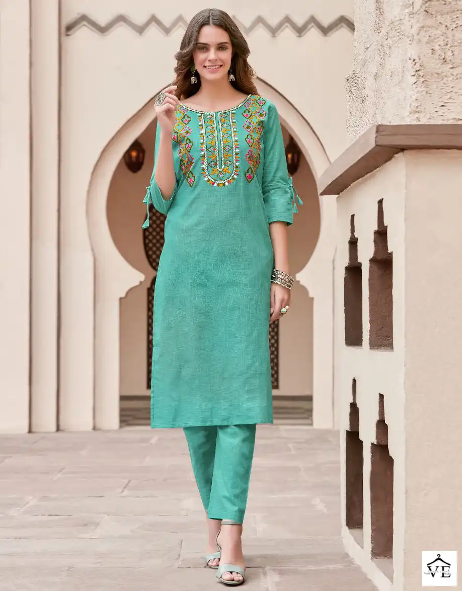 Syasii Pure Vol 2 100% Pure And Heavy Cotton Wholesale Kurti With Pant Catalog — Wholesale Kurtis, MPA wholesale from Surat — view 1