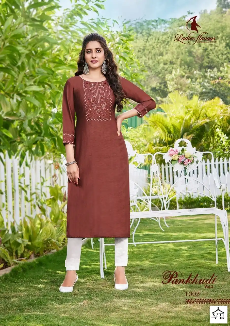 Ladies Flavour Pankhudi Vol 3 Pure Viscose Wholesale Kurti Catalog — Wholesale Kurtis, MPA wholesale from Surat - Gallery Image 5