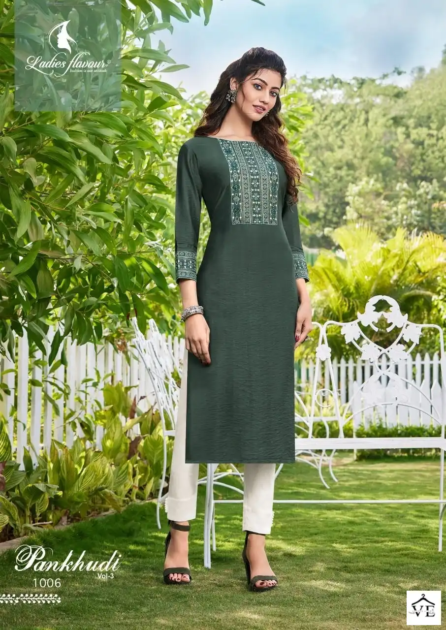 Ladies Flavour Pankhudi Vol 3 Pure Viscose Wholesale Kurti Catalog — Wholesale Kurtis, MPA wholesale from Surat - Gallery Image 2