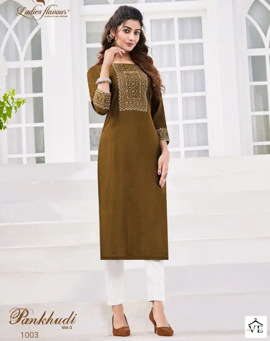 Ladies Flavour Pankhudi Vol 3 Pure Viscose Wholesale Kurti Catalog — Wholesale Kurtis, MPA wholesale from Surat — view 1