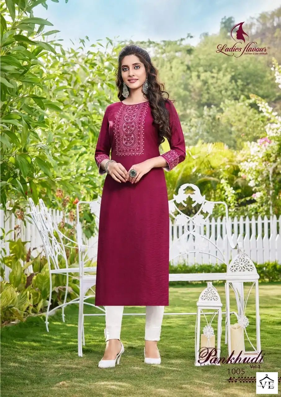 Ladies Flavour Pankhudi Vol 3 Pure Viscose Wholesale Kurti Catalog — Wholesale Kurtis, MPA wholesale from Surat - Gallery Image 3