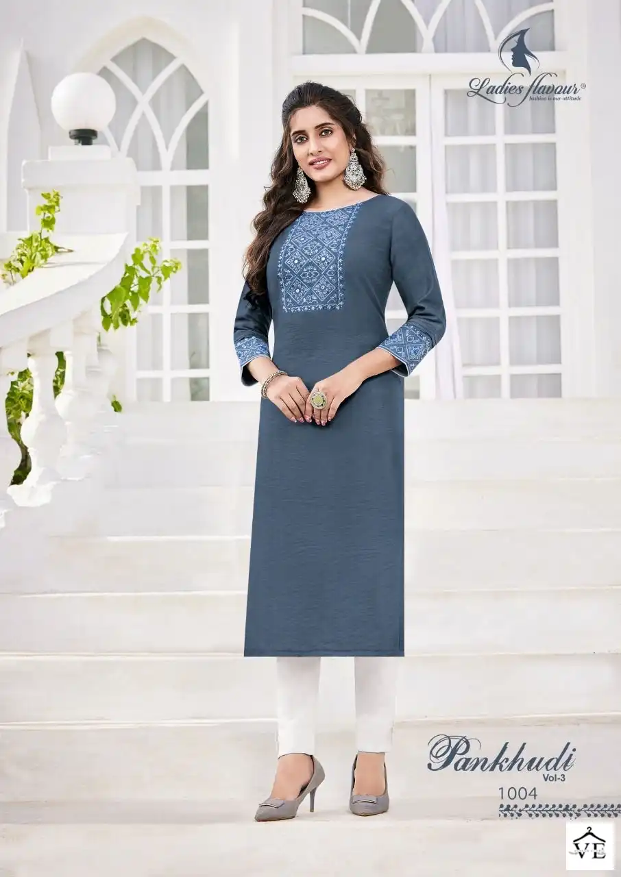 Ladies Flavour Pankhudi Vol 3 Pure Viscose Wholesale Kurti Catalog — Wholesale Kurtis, MPA wholesale from Surat - Gallery Image 4