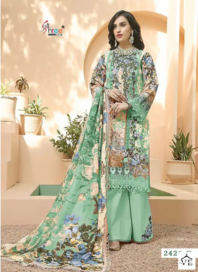 Shree Fabs Queens Court Hit Colour Edition Pure Cotton Wholesale Pakistani Salwar Suit Catalog — Wholesale Salwar Suits, MPA wholesale from Surat - Gallery Image 6