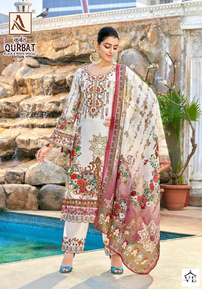 Alok Suits Qurbat Vol 11 Jam Cotton Wholesale Pakistani Salwar Suit Catalog — Wholesale Salwar Suits, MPA wholesale from Surat - Gallery Image 2