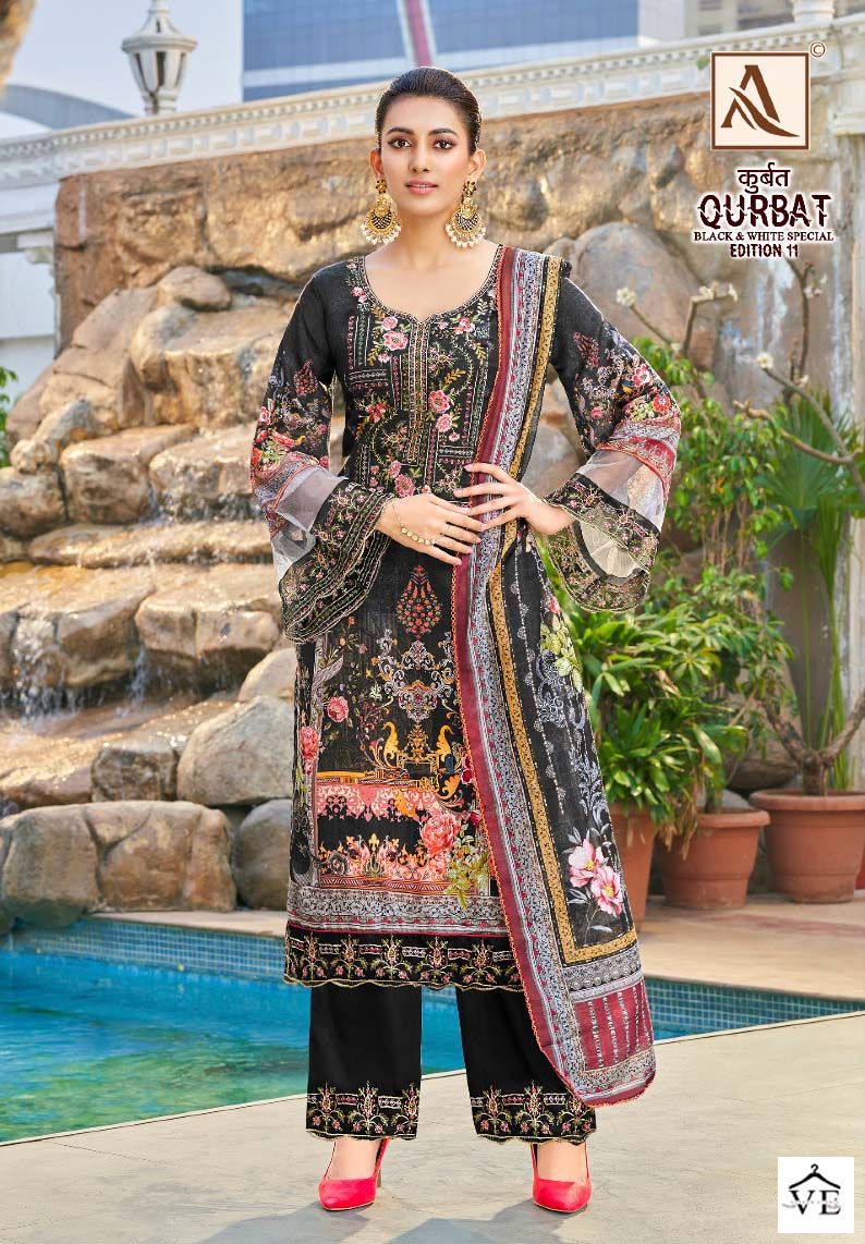 Alok Suits Qurbat Vol 11 Jam Cotton Wholesale Pakistani Salwar Suit Catalog — Wholesale Salwar Suits, MPA wholesale from Surat - Gallery Image 3