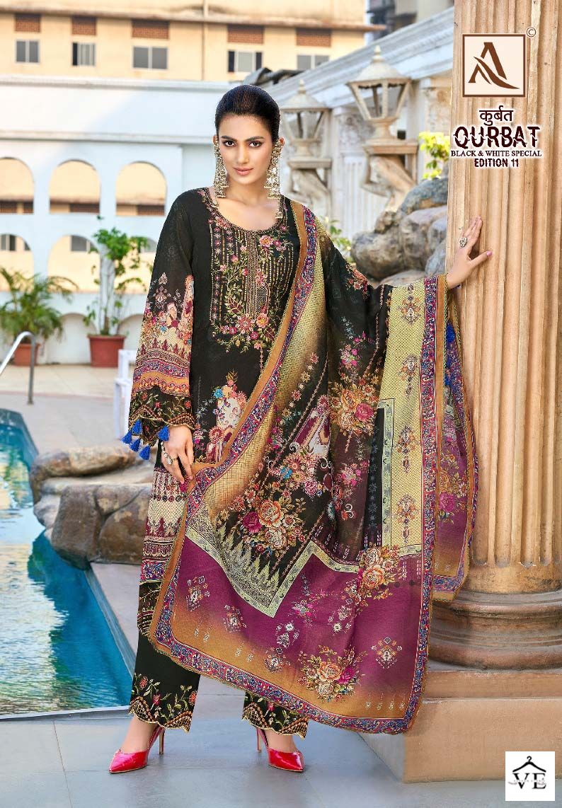 Alok Suits Qurbat Vol 11 Jam Cotton Wholesale Pakistani Salwar Suit Catalog — Wholesale Salwar Suits, MPA wholesale from Surat - Gallery Image 4