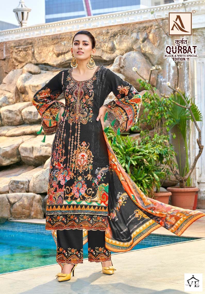 Alok Suits Qurbat Vol 11 Jam Cotton Wholesale Pakistani Salwar Suit Catalog — Wholesale Salwar Suits, MPA wholesale from Surat - Gallery Image 5