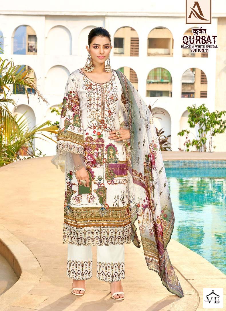 Alok Suits Qurbat Vol 11 Jam Cotton Wholesale Pakistani Salwar Suit Catalog — Wholesale Salwar Suits, MPA wholesale from Surat - Gallery Image 6