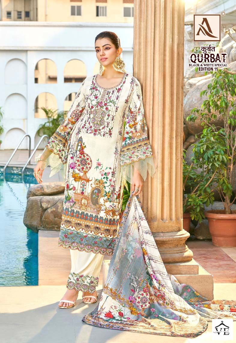 Alok Suits Qurbat Vol 11 Jam Cotton Wholesale Pakistani Salwar Suit Catalog — Wholesale Salwar Suits, MPA wholesale from Surat - Gallery Image 8