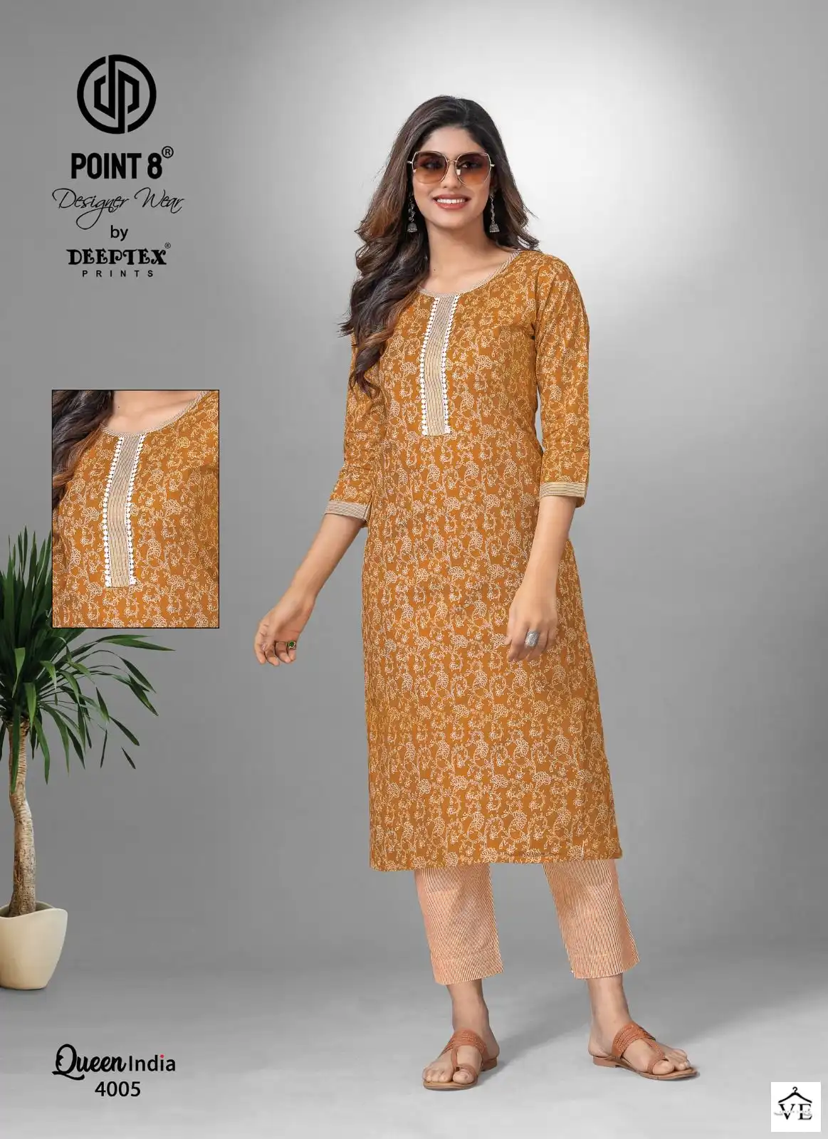 Deeptex Queen India Vol-4 Cotton Wholesale Kurti With Pant Catalog — Wholesale Kurtis, Deeptex wholesale from Surat — view 2