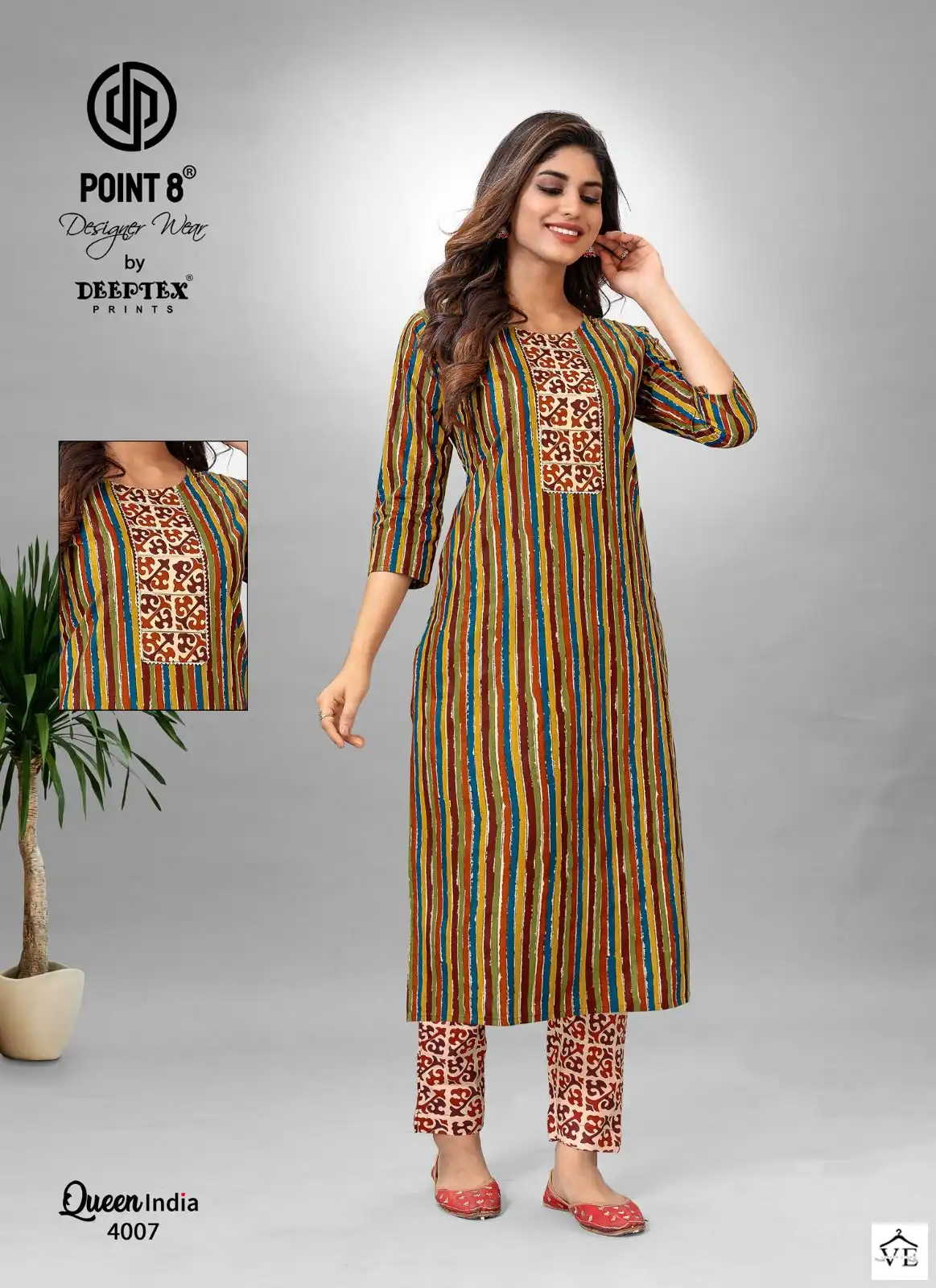 Deeptex Queen India Vol-4 Cotton Wholesale Kurti With Pant Catalog — Wholesale Kurtis, Deeptex wholesale from Surat — view 5