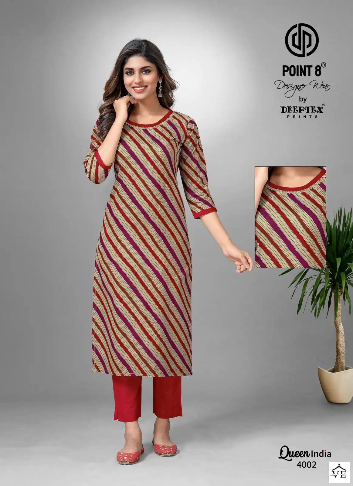 Deeptex Queen India Vol-4 Cotton Wholesale Kurti With Pant Catalog — Wholesale Kurtis, Deeptex wholesale from Surat — view 6