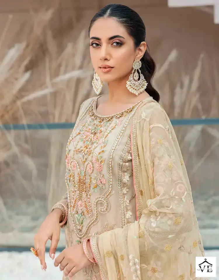 Ramsha R-562 Faux Georgette Wholesale Pakistani Suit — Wholesale Salwar Suits, MPA wholesale from Surat - Gallery Image 3