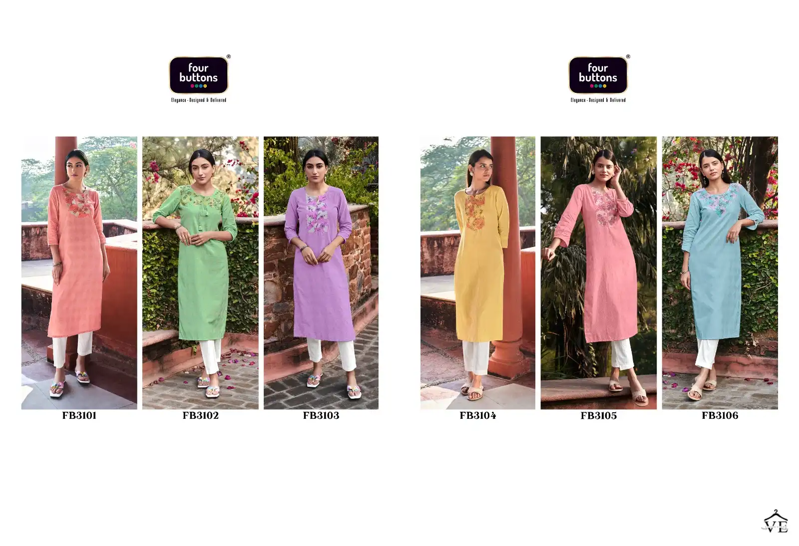 Four Buttons Raina Pure Cotton Wholesale Kurti Catalog — Wholesale Kurtis, MPA wholesale from Surat — view 7