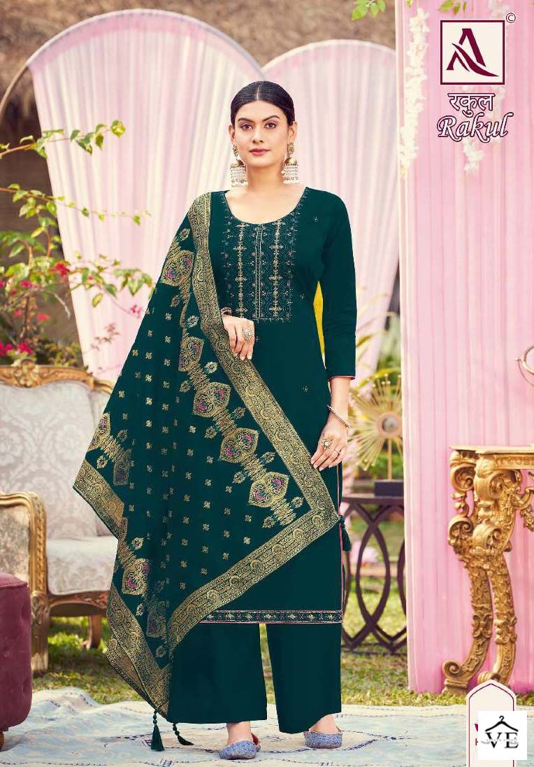 Alok Suits Rakul Jam Cotton Wholesale Salwar Suit Catalog — Wholesale Salwar Suits, MPA wholesale from Surat - Gallery Image 4