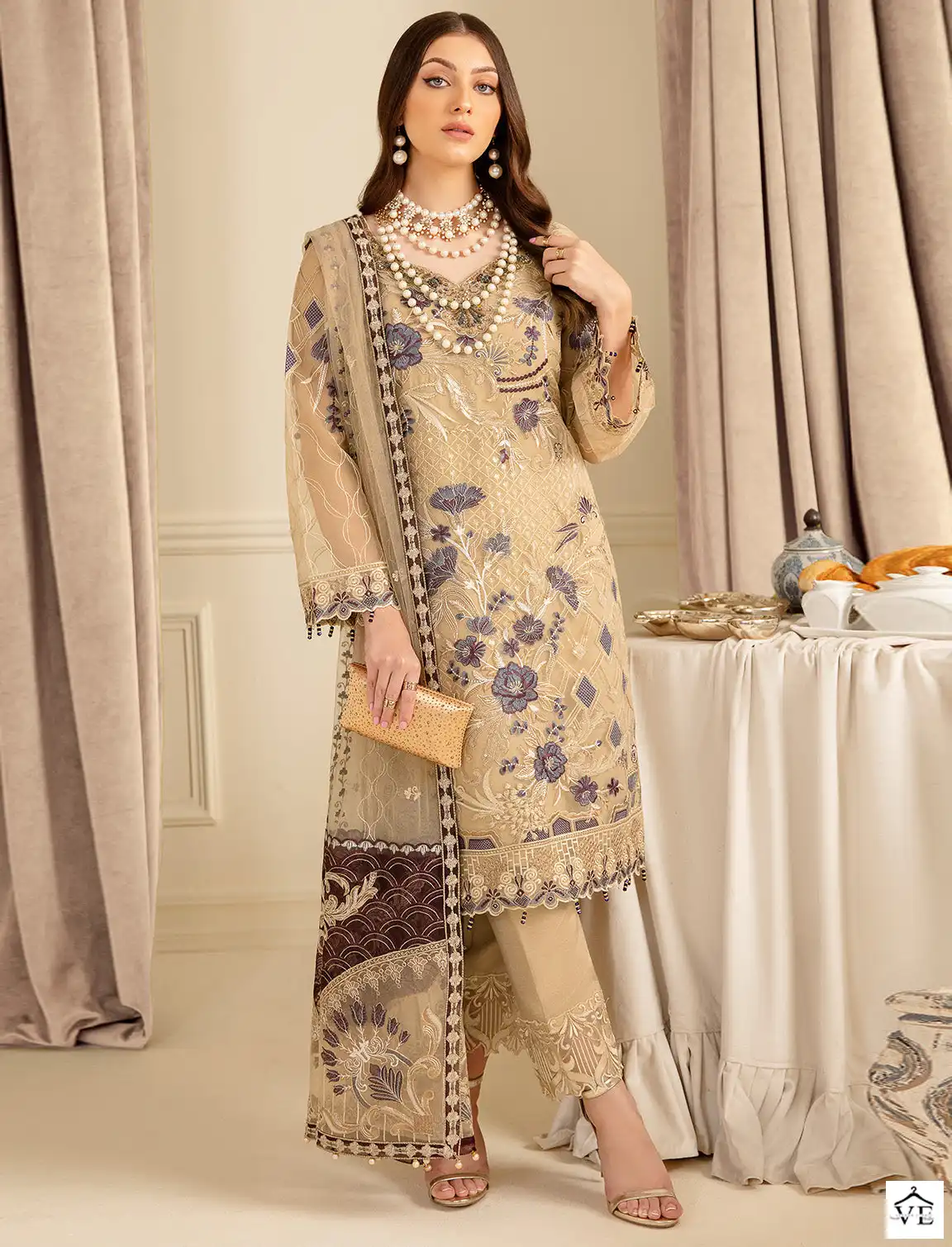 Zaha Ramsha Vol-9 Georgette Wholesale Pakistani Salwar Suit Catalog — Wholesale Salwar Suits, MPA wholesale from Surat — view 1