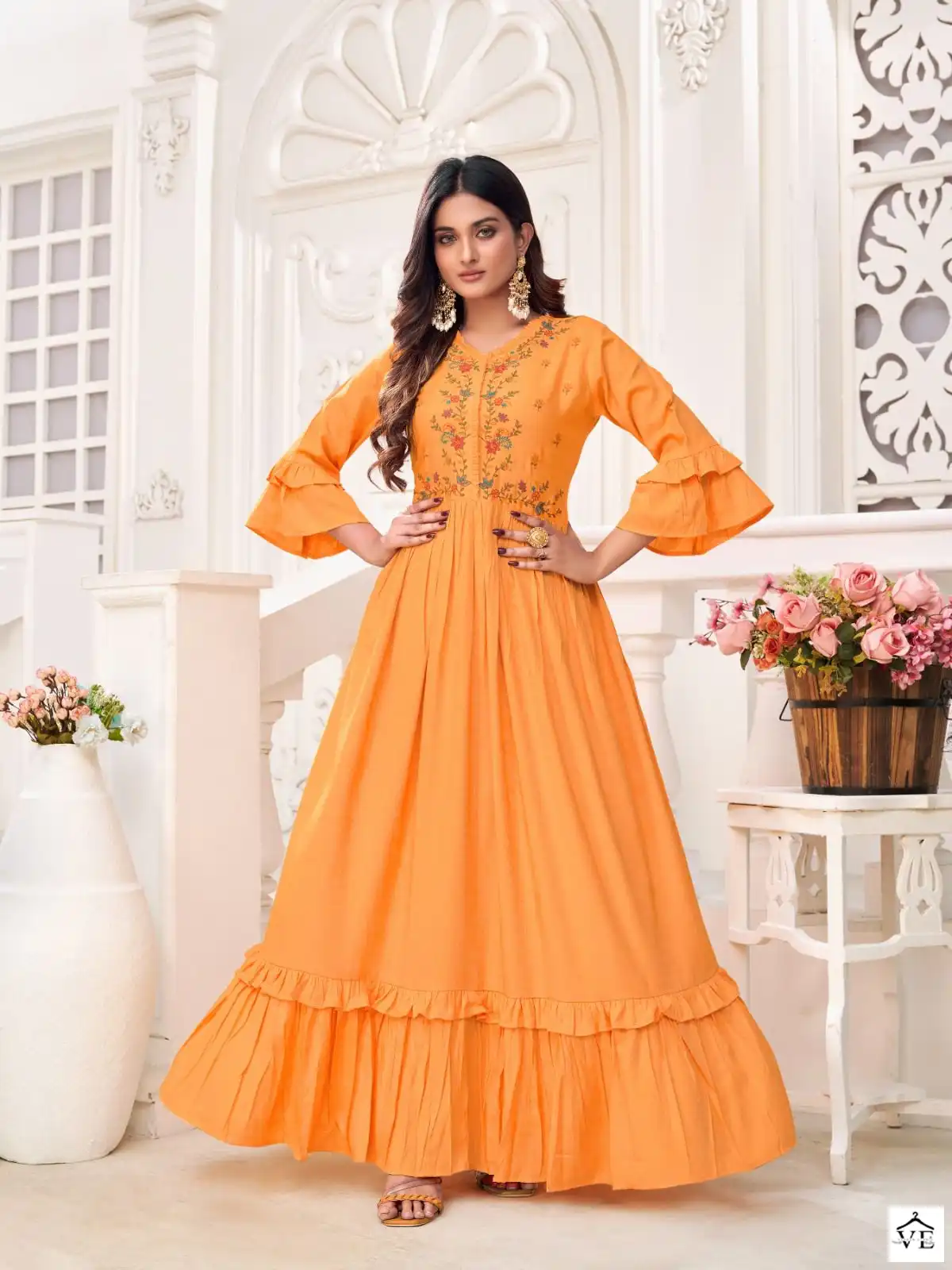 Vitara Fashion Rangmala Rayon Slub Wholesale Designer Gown Catalog — Wholesale Kurtis, MPA wholesale from Surat - Gallery Image 4