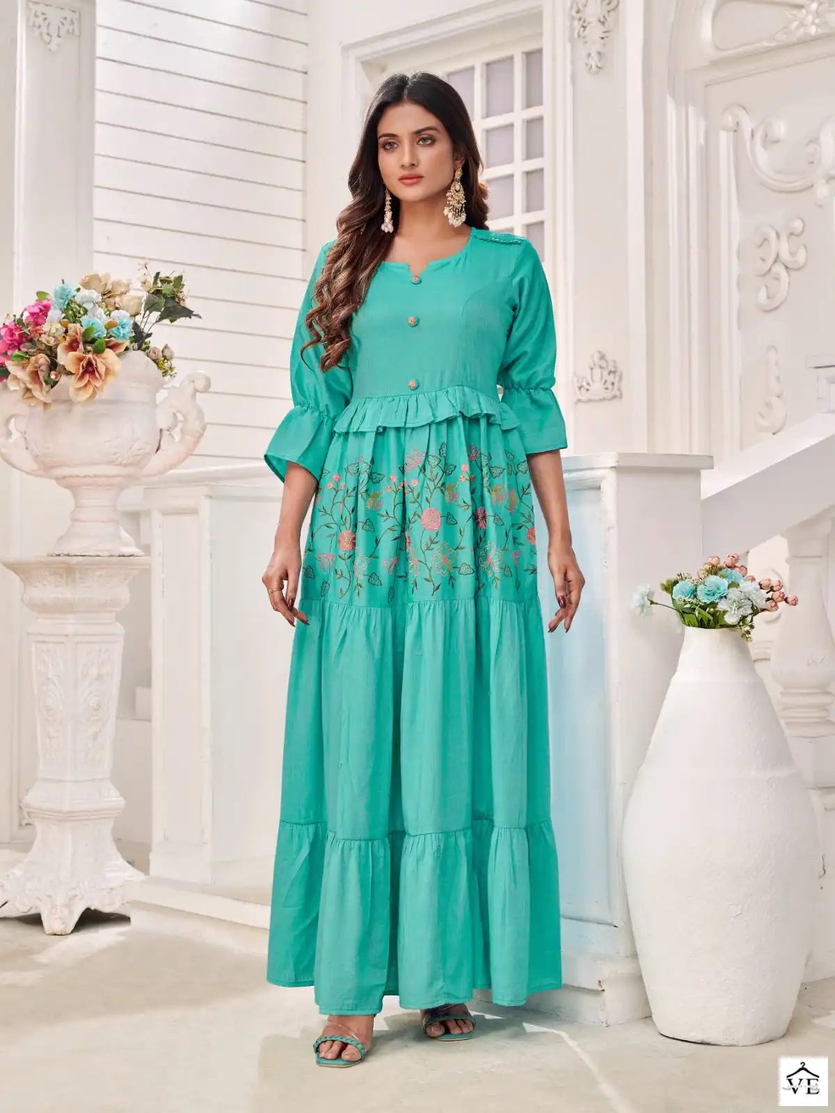 Vitara Fashion Rangmala Rayon Slub Wholesale Designer Gown Catalog — Wholesale Kurtis, MPA wholesale from Surat - Gallery Image 3