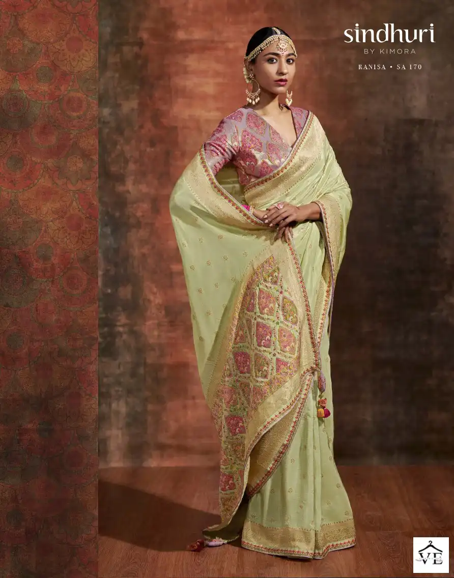 Kimora Ranisa Dola Crepe Silk Wholesale Designer Saree Catalog — Wholesale Sarees, MPA wholesale from Surat - Gallery Image 3