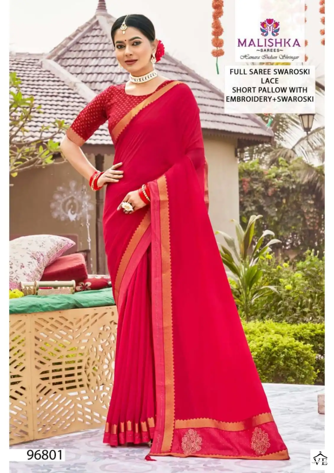 Malishka Ratnika Zometto Dyed Wholesale Saree Catalog — Wholesale Sarees, MPA wholesale from Surat - Gallery Image 3