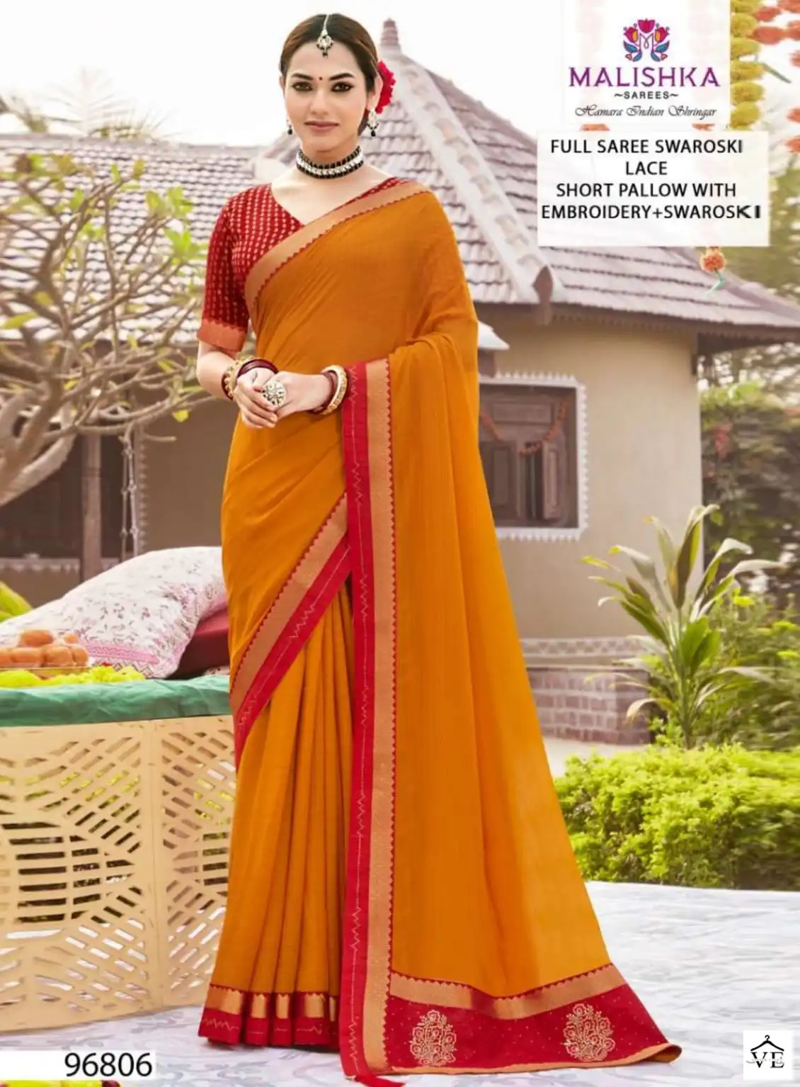 Malishka Ratnika Zometto Dyed Wholesale Saree Catalog — Wholesale Sarees, MPA wholesale from Surat — view 1
