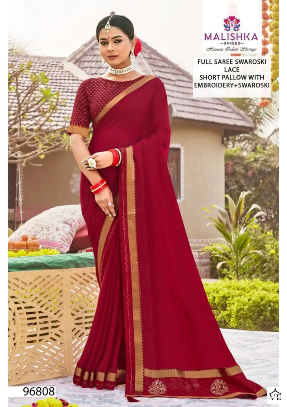 Malishka Ratnika Zometto Dyed Wholesale Saree Catalog — Wholesale Sarees, MPA wholesale from Surat - Gallery Image 7
