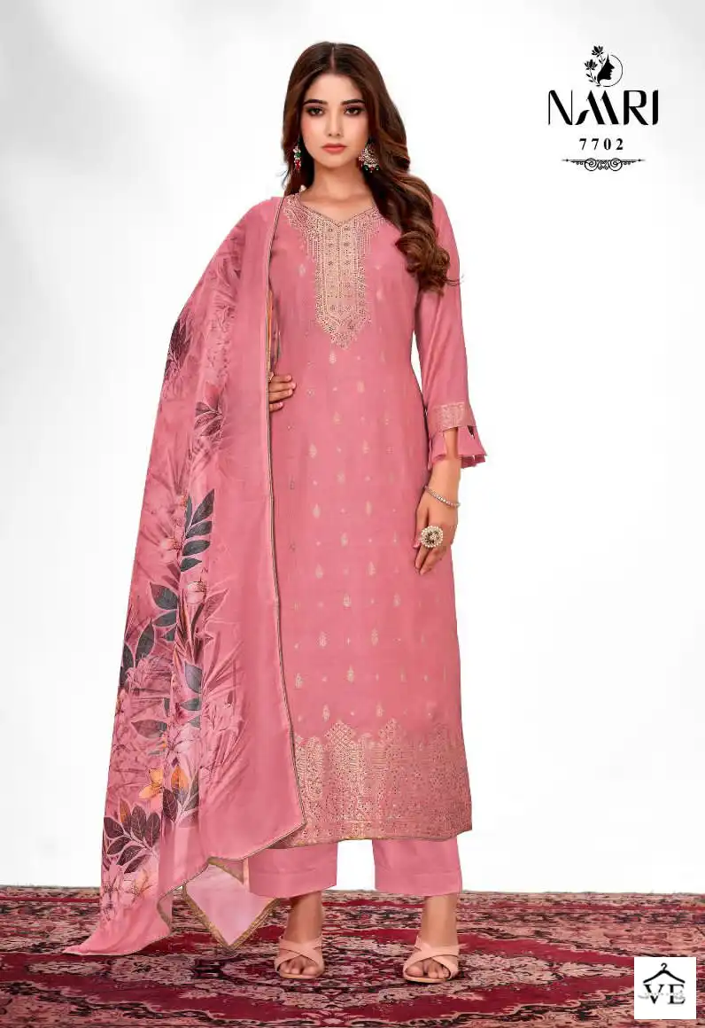 Naari Reet Pure Muslin Jacquard Wholesale Salwar Suit Catalog — Wholesale Salwar Suits, MPA wholesale from Surat - Gallery Image 2