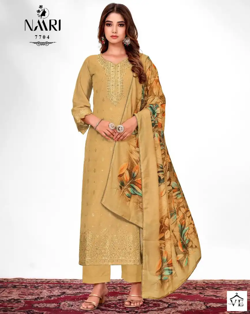 Naari Reet Pure Muslin Jacquard Wholesale Salwar Suit Catalog — Wholesale Salwar Suits, MPA wholesale from Surat — view 1