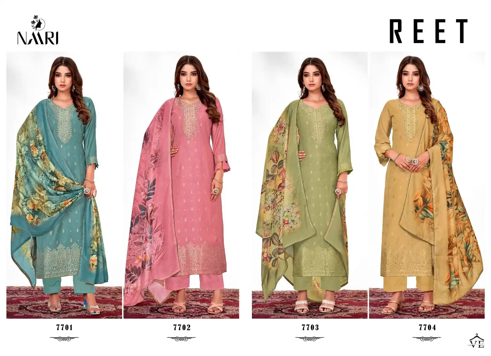 Naari Reet Pure Muslin Jacquard Wholesale Salwar Suit Catalog — Wholesale Salwar Suits, MPA wholesale from Surat — view 5