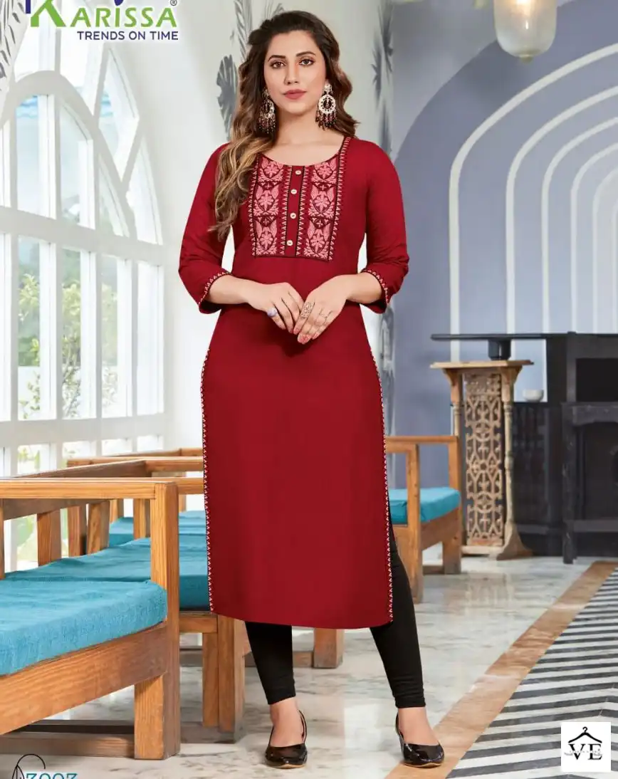 Karissa Rehana Vol-3 Premium Rayon Wholesale Kurti Catalog — Wholesale Kurtis, Karissa wholesale from Surat — view 1