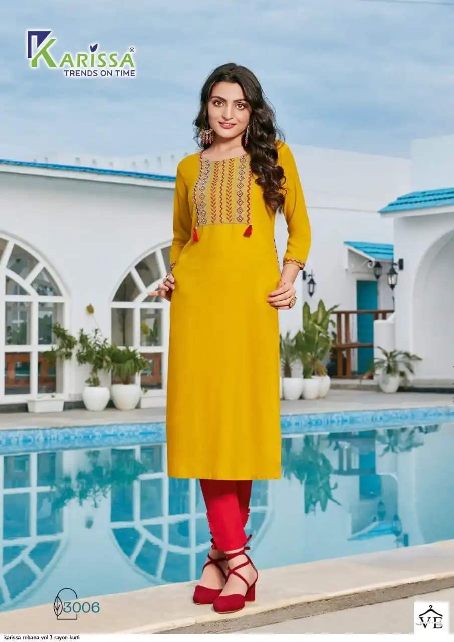 Karissa Rehana Vol-3 Premium Rayon Wholesale Kurti Catalog — Wholesale Kurtis, Karissa wholesale from Surat — Photo 2