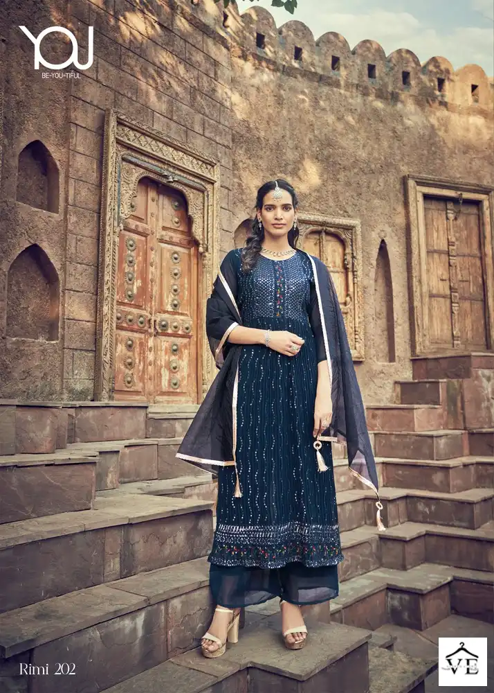 Wanna Rimi Faux Georgette Wholesale Nyra Kurti With Pant & Dupatta Catalog — Wholesale Salwar Suits, MPA wholesale from Surat - Gallery Image 5