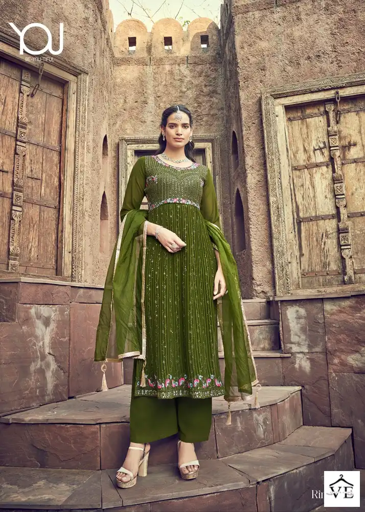 Wanna Rimi Faux Georgette Wholesale Nyra Kurti With Pant & Dupatta Catalog — Wholesale Salwar Suits, MPA wholesale from Surat - Gallery Image 2
