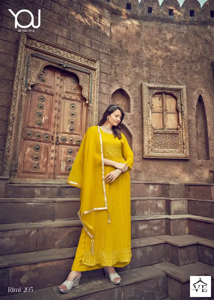 Wanna Rimi Faux Georgette Wholesale Nyra Kurti With Pant & Dupatta Catalog — Wholesale Salwar Suits, MPA wholesale from Surat - Gallery Image 3