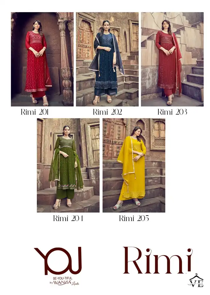 Wanna Rimi Faux Georgette Wholesale Nyra Kurti With Pant &amp; Dupatta Catalog — Wholesale Salwar Suits, MPA wholesale from Surat — view 6