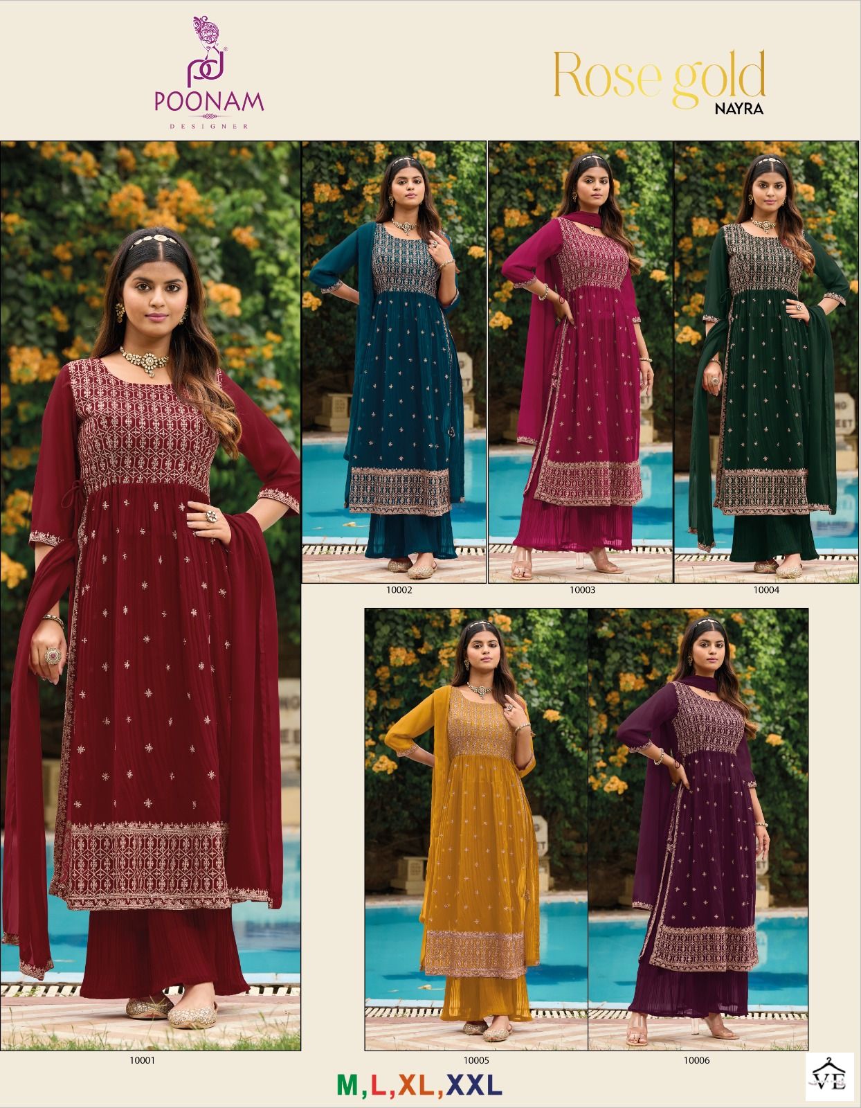 Poonam Designer Rose Gold Georgette Wholesale Designer Readymade Salwar Suit Catalog — Wholesale Salwar Suits, MPA wholesale from Surat — view 7