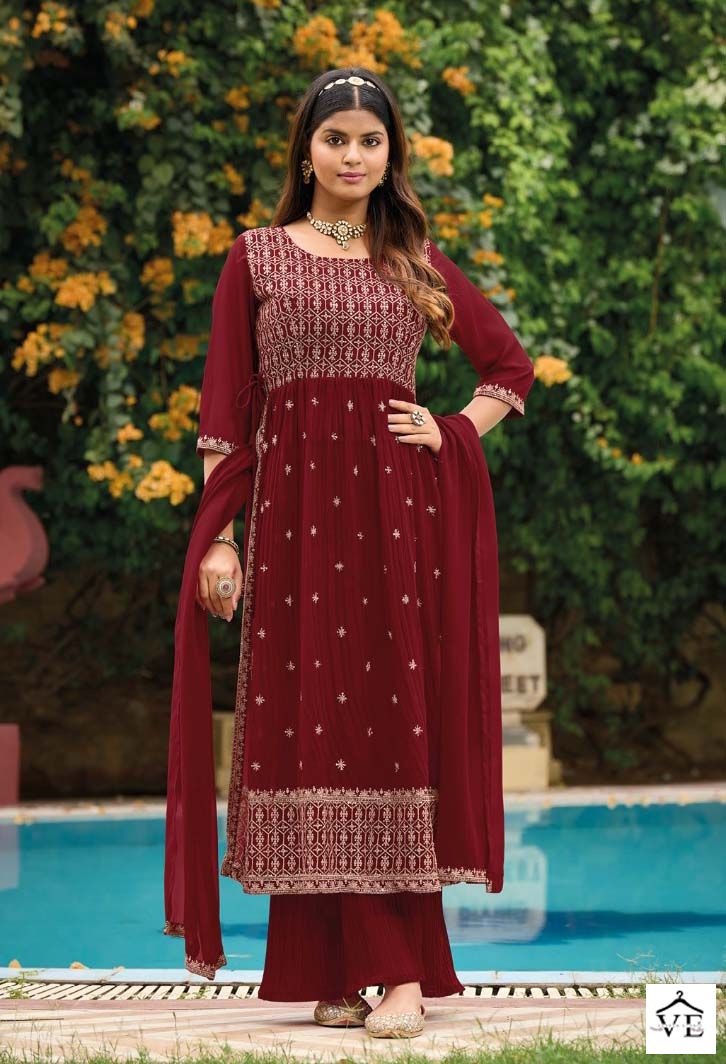 Poonam Designer Rose Gold Georgette Wholesale Designer Readymade Salwar Suit Catalog — Wholesale Salwar Suits, MPA wholesale from Surat - Gallery Image 2