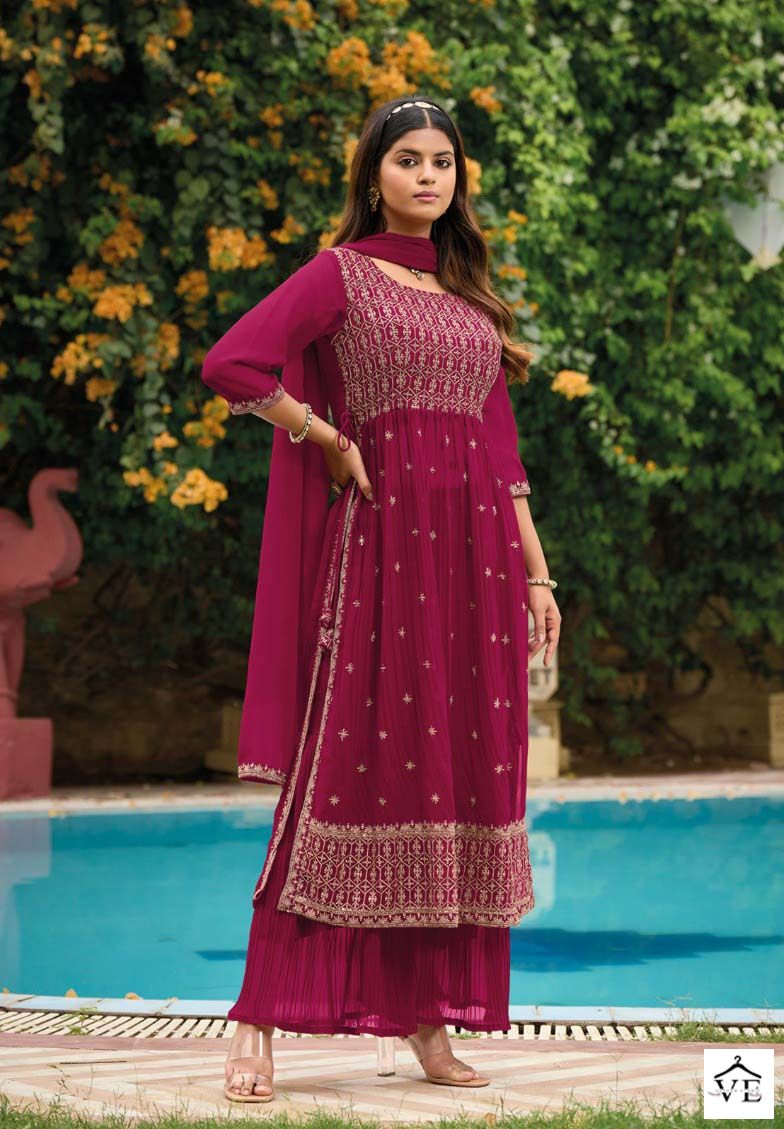 Poonam Designer Rose Gold Georgette Wholesale Designer Readymade Salwar Suit Catalog — Wholesale Salwar Suits, MPA wholesale from Surat - Gallery Image 3