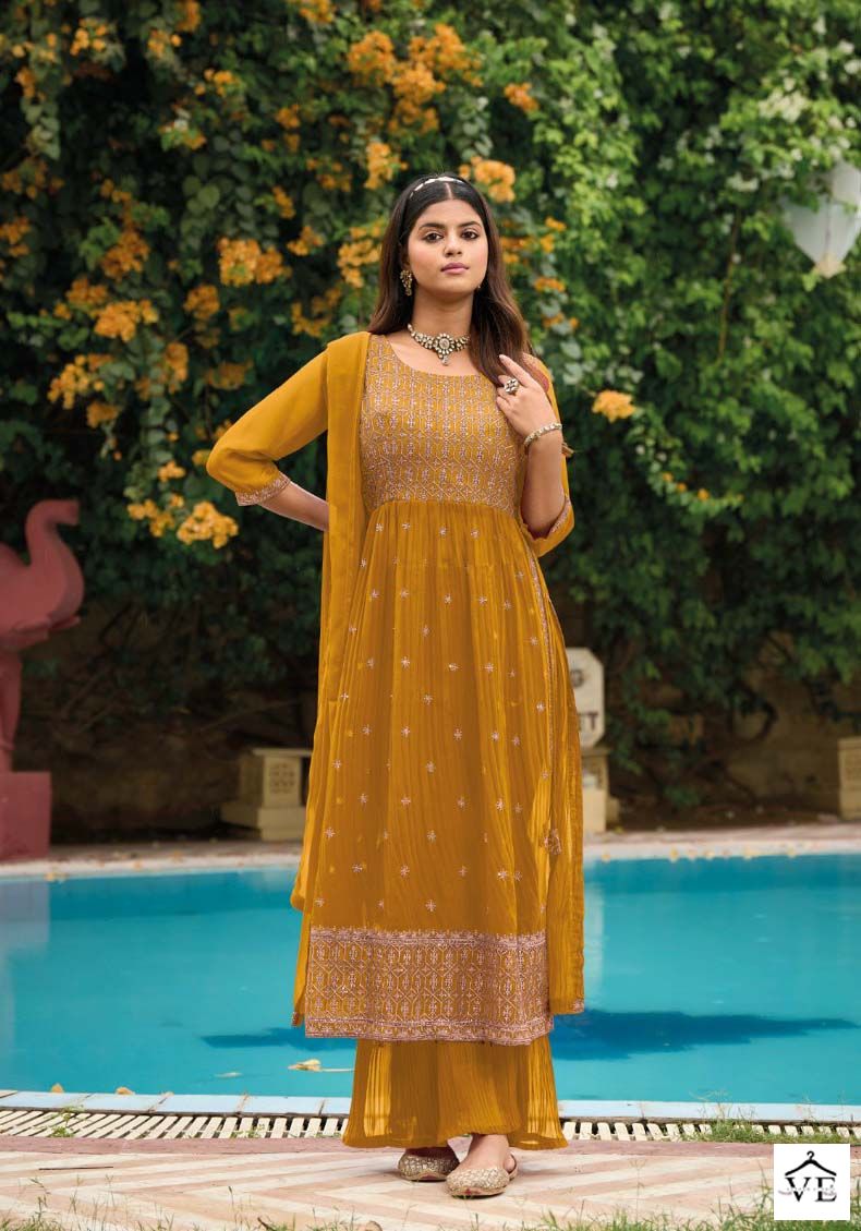 Poonam Designer Rose Gold Georgette Wholesale Designer Readymade Salwar Suit Catalog — Wholesale Salwar Suits, MPA wholesale from Surat - Gallery Image 5