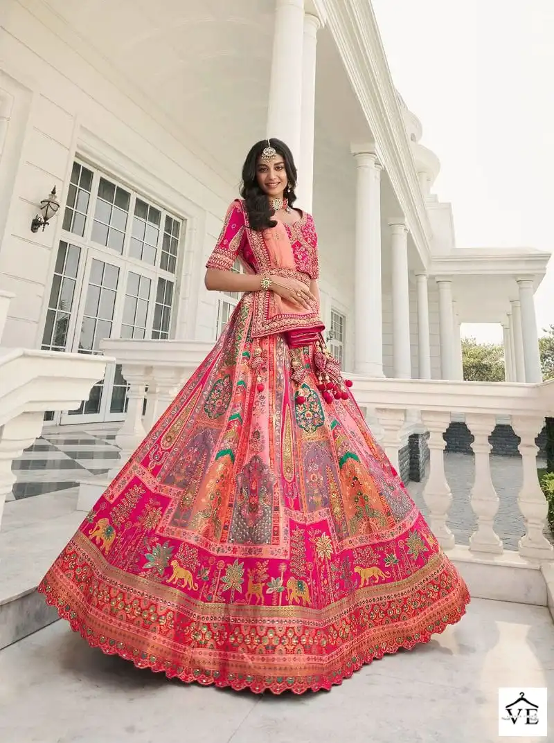 Royal Vol 31 Dyed Silk & Viscose Wholesale Bridal Lehenga Catalog — Wholesale Lehenga, MPA wholesale from Surat - Gallery Image 5