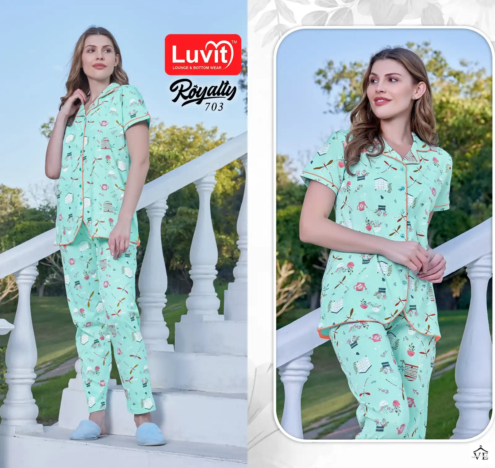 Vardan Ethnic Royalty Vol 7 Pure Printed Sinker Wholesale Nightwear Catalog — Wholesale, MPA wholesale from Surat - Gallery Image 5