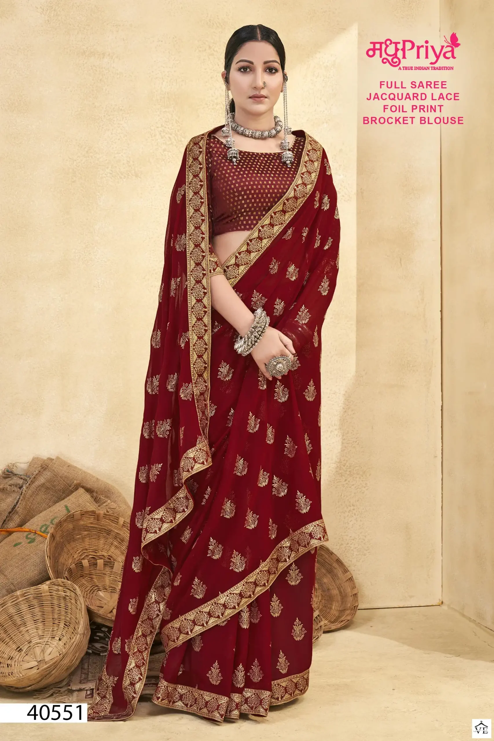 Madhupriya Rudrama White Cat Zometto Wholesale Saree Catalog — Wholesale Sarees, MPA wholesale from Surat - Gallery Image 3