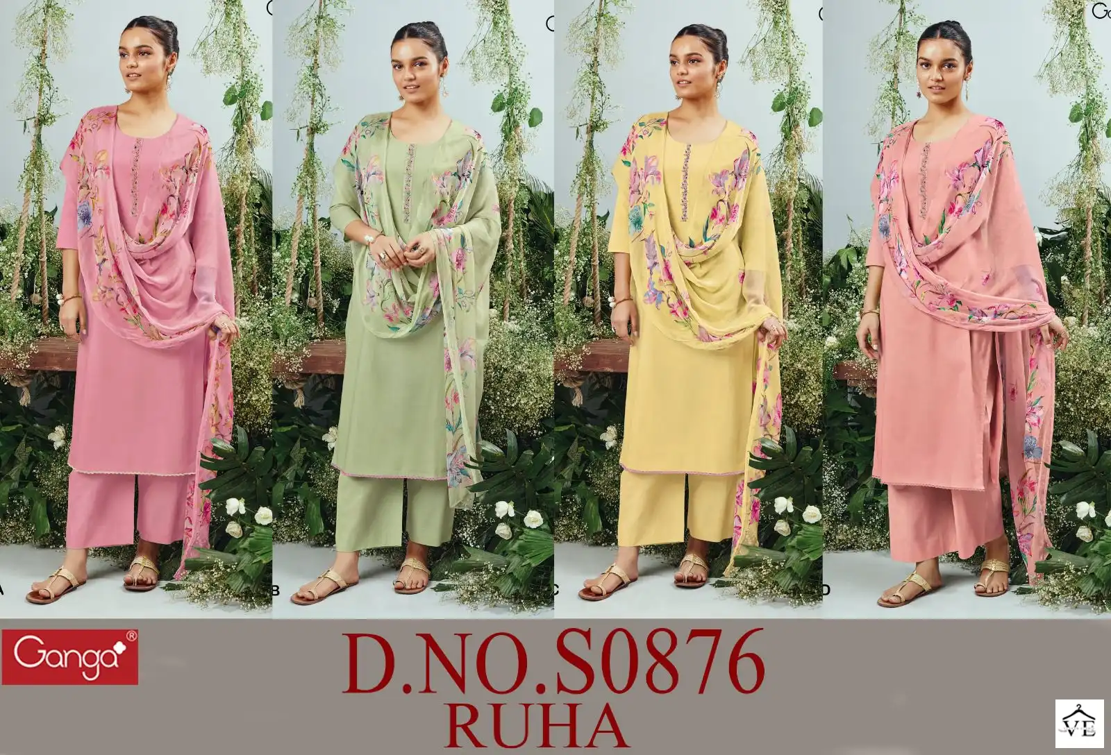 Ganga Ruha 876 Premium Cotton Wholesale Salwar Suit Catalog — Wholesale Salwar Suits, MPA wholesale from Surat — view 5